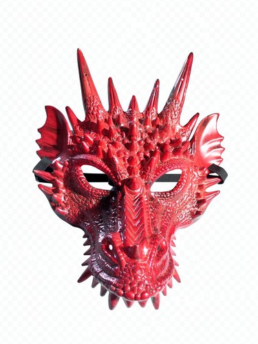 Red dragon mask halloween - mask,