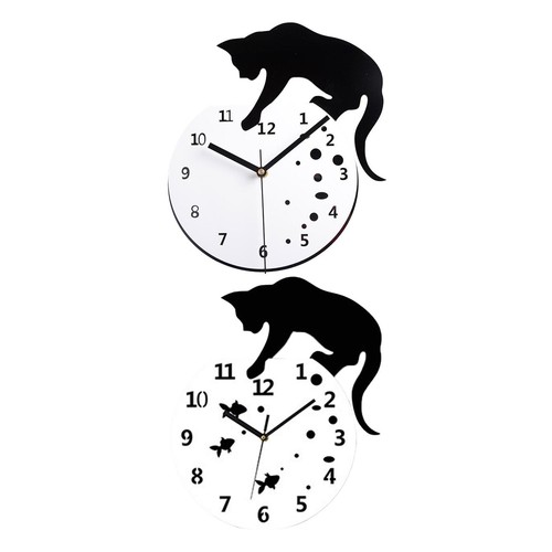 Non ticking cat wall - ticking,