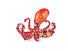 Red Hand Blown Glass Octopus