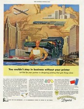 ORIGINAL 1950 AMERICAN MAGAZINE ADVERT FOR HAMMERMILL PRINTING PAPERS b192