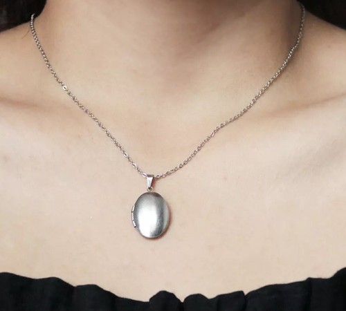 Oval locket sterling - locket,, silver