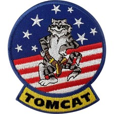F-14 Tomcat Fighter Aircraft Patch Iron Sew On Clothes US Navy Embroidered Badge