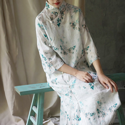 Lady cheongsam qipao tea dress - qipao,