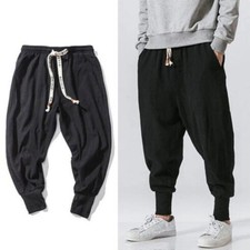 Men Harem Pants Baggy Wide Leg