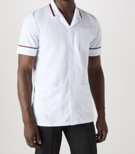 Men’s White Nurse Tunic – Medical Healthcare Uniform Doctors Hospital Workwear