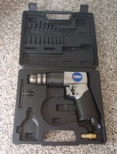 Power Craft 3/8" 10mm 2200 rpm Reversible Air Drill and plastic carry box