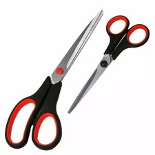 PAIR of X 2 Crafts Scissors Household Scissor Soft Grip Office Stainless Steel