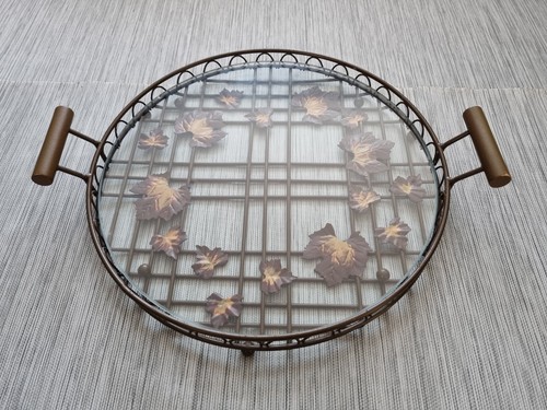Vintage serving tray glass and - vintage,