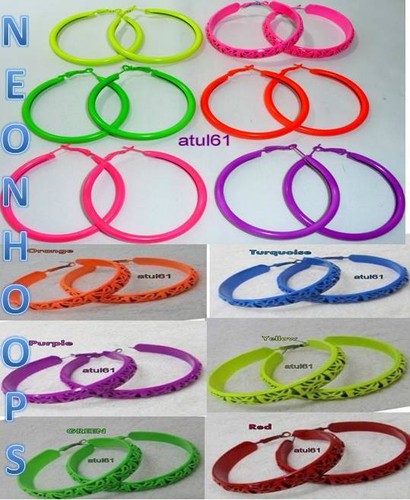 Hoop earrings neon 90 - neon, 80's