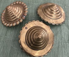 Three Vintage Brass Horse Harness Bridle Bee-hive Rosettes.