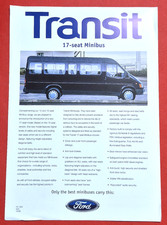 1996 FORD TRANSIT 17 SEAT MINIBUS Sales Leaflet Brochure