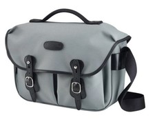 Billingham Hadley Pro Camera / DSLR Messenger Bag in Grey Canvas + Black Leather