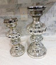 Glass Candlestick Holders Set