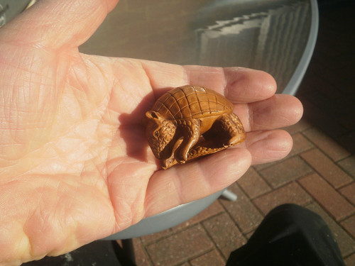 Hand carved wood netsuke - hand,