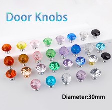Crystal Door Knobs Cabinet Handles Cupboard Drawer Kitchen Round Knobs DIY