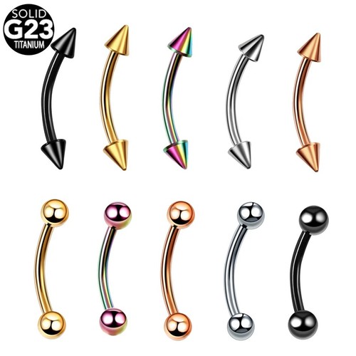 Curved eyebrow bar piercing - curved,