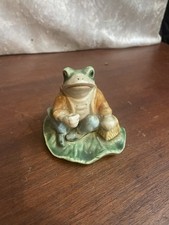 Vintage Ceramic Fishing Frog