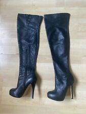 TOPSHOP 'barley2' over the knee thigh high leather boots uk 4 eu 37 us 6.5
