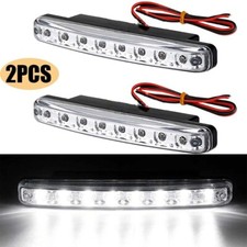 2 X 8 LED Daytime Running Lights Car Driving DRL Fog Lamp Light Super White 12V