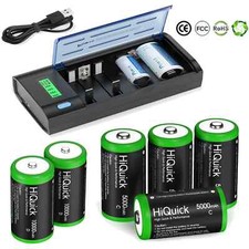 HiQuick  C D Size Cell Rechargeable Batteries 5000mAh 10000mAh /Battery Charger