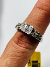 TJC silver ring UK size P with clear zircons/cz new with tag