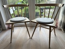 Two matching IKEA “MARKERAD” VIRGIL ABLOH LIMITED EDITION MODERN WOOD Chairs 