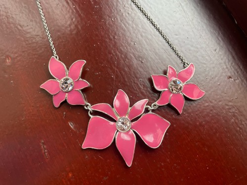Pilgrim pink orchid necklace - pink,