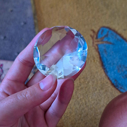 Clear faceted glass - clear,