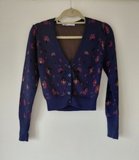 ZARA Floral Cardigan Blue Pink