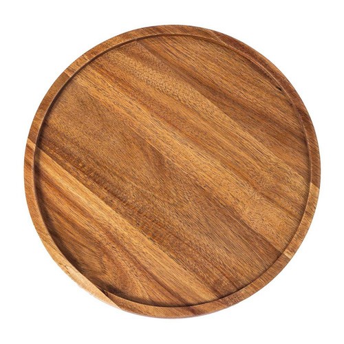 Round wood tray wooden serving - round, tray,wooden