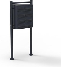 4 Door Black Letterbox System