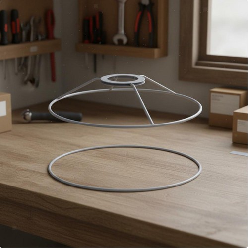Round lampshade holder made - , of