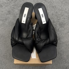 Black leather Zara Mules