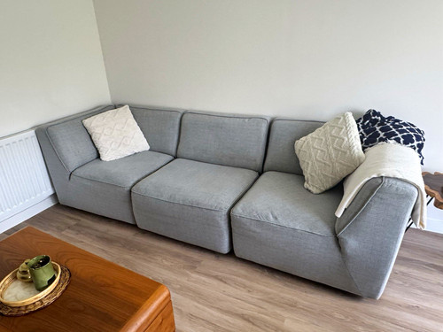 Grey fabric seater sofa - grey, 3-seater