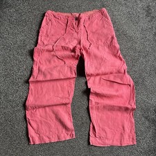 Atmosphere 100% Linen Pink Flowy Trousers