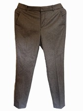 Zara Women’s Brown Patterned High Waist Trousers.  Size 12 Uk New With Tags