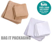STRUNG KRAFT PAPER FOOD BAGS | BROWN & WHITE | SANDWICH TAKEAWAY GROCERY FRUIT