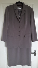Gerry Weber Ladies Jacket Pencil Skirt Two Piece Suit Size 14 Silver Grey 