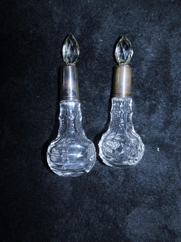 Pair antique cut glass perfume - antique,