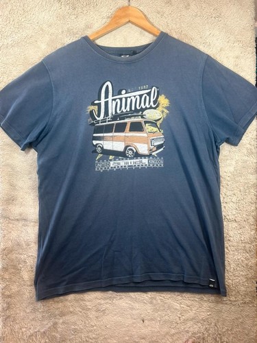 Vintage animal shirt blue - vintage, xl