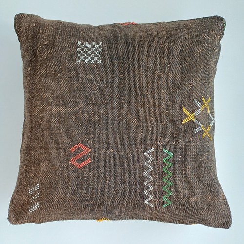 Moroccan cactus silk cushion - moroccan,