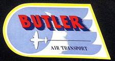 Butler Air Transport Luggage Label Australia Vintage Aviation