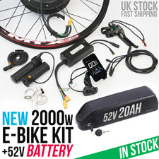 UK Stock - 52V 2kW Rear hub motor Conversion Kit + (52V BATTERY 20Ah) 26"