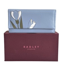 RADLEY Purse Smoke Blue Leather Large Wallet - Gift Boxed - Snowdrops - RRP £99