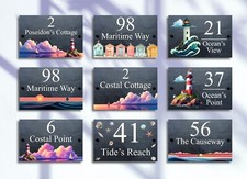 Beach, Seaside, Beach Hut  Natural Slate House Sign Any Name or Number 9 Designs