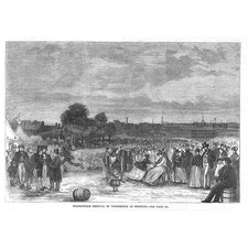 NORWICH Whitsuntide Festival of Work People - Antique Print 1869