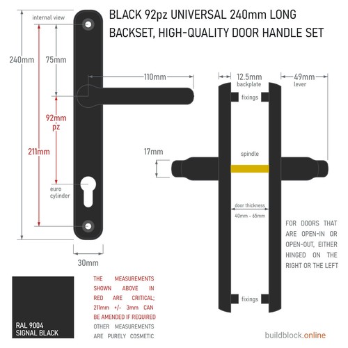 Door handles upvc black - door,