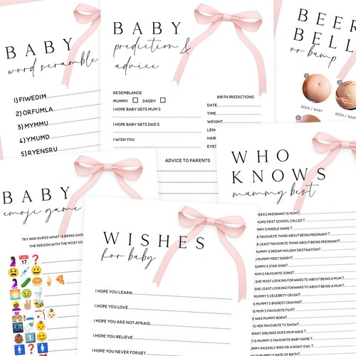 Baby shower games bundle - games,