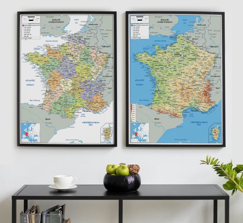 France map poster laminated - map,