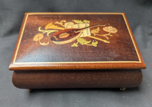 Vintage inlaid wooden musical - vintage,